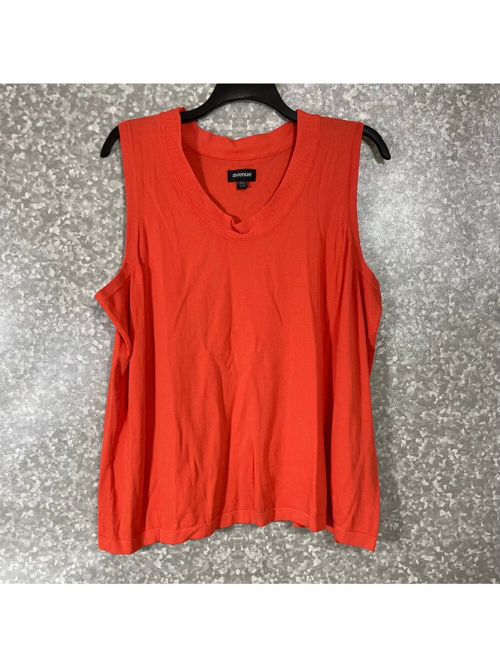 Avenue Women's Plus Size Orange Lightweight Sleeveless Sweater Vest - Size 26/28